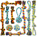 Speedy Panther 9 Pack Large Dog Rope Toys for Aggressive Chewers, 5 Knots Indestructible Chew Toy Kit for Medium Large Dogs, Puppy Teething Tug Toy, Colourful Cotton Dog Rope Toys