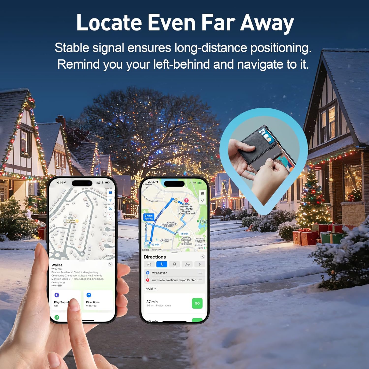 Apple MFi Certified (iOS Only) Bluetooth Tracker Smart Card for Apple Find My iPhone Wallet GPS Tracker, 5-10 Years Staying Power, Keys Finder and Item Locator for Keys, Bags, Passport