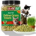 Just Try Cat Treats for Indoor Cats Hairball Control Natural Salmon Healthy Cat Grass Treats Kitten Snacks Training Biscuits Catnip for Cats Dental Care 13.4 OZ