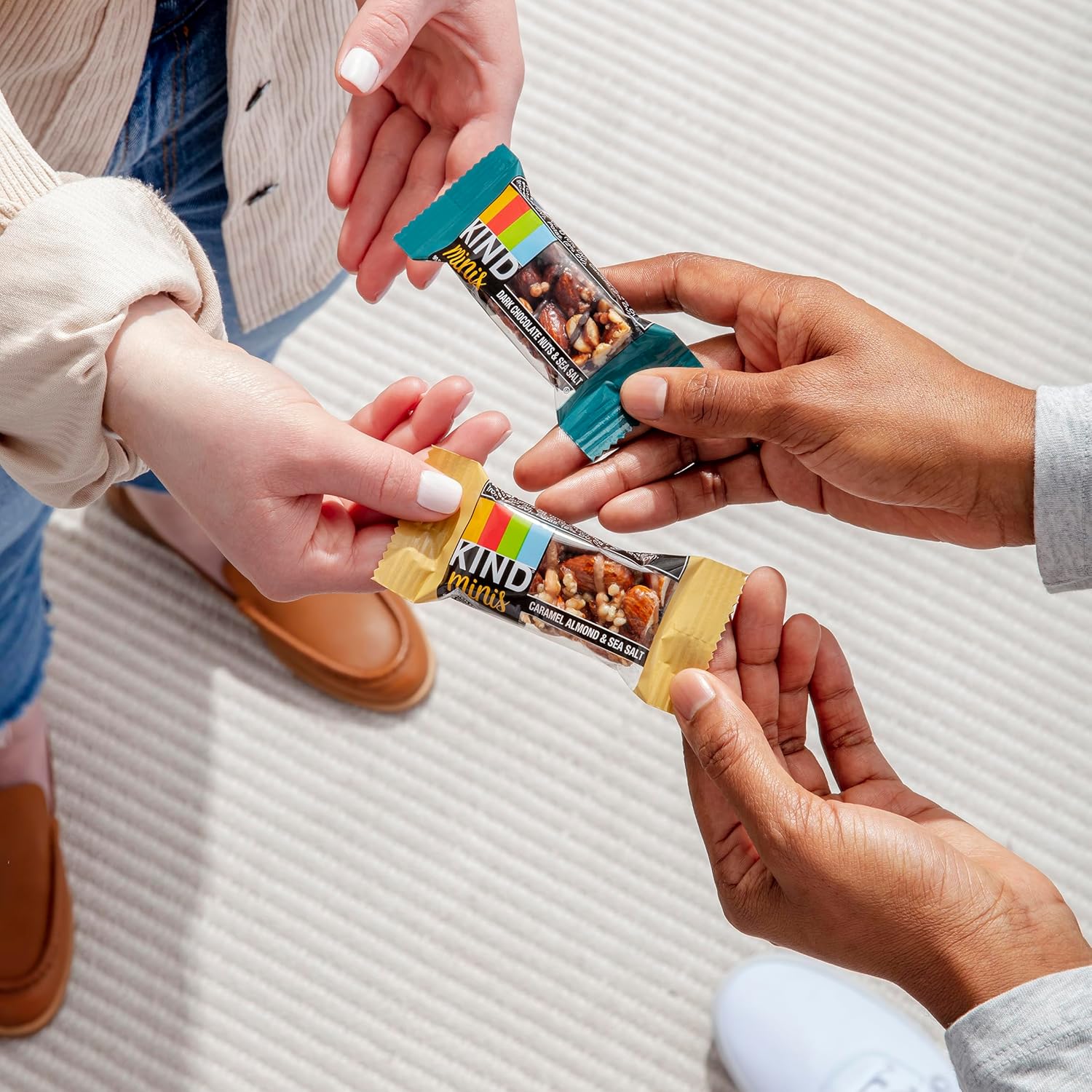 KIND Bar Minis, Variety Pack, Dark Chocolate Nuts and Sea Salt, Caramel Almond Sea Salt, Dark Chocolate Cherry Cashew Healthy Snacks, Gluten Free, Low Calorie Snacks, Low Sugar, 30 Count