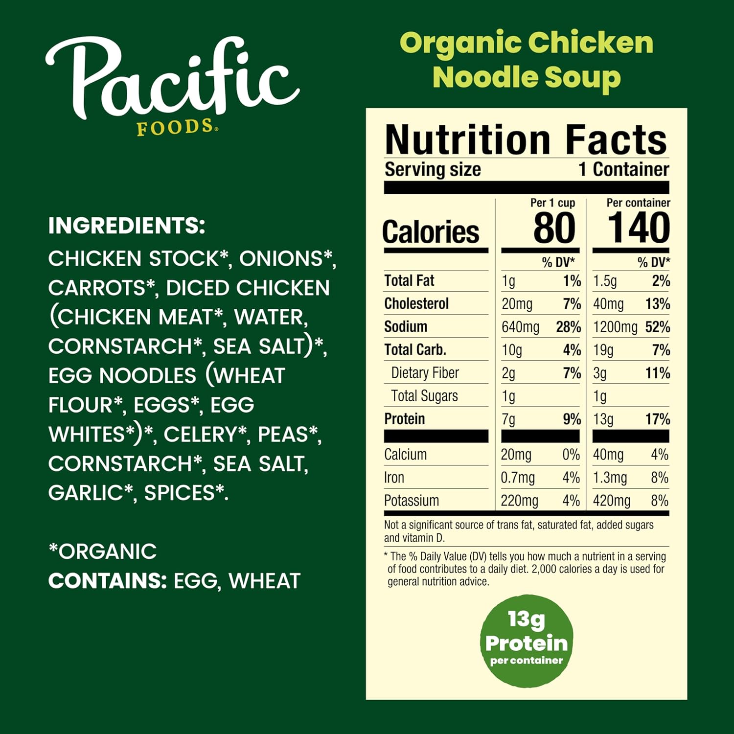 Pacific Foods, Soup Chicken Noodle Organic, 16.1 Ounce