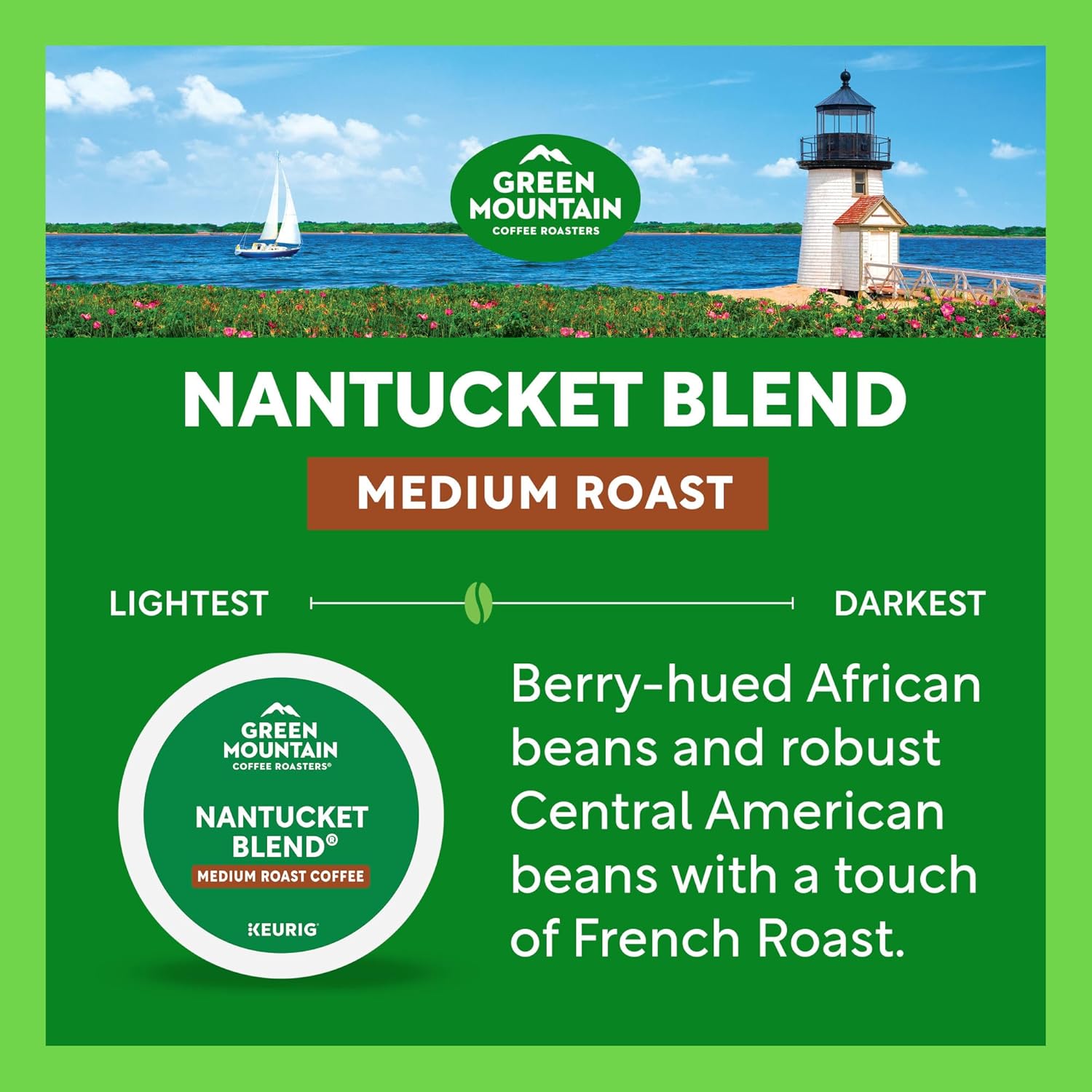 Green Mountain Coffee Roasters Nantucket Blend Keurig Single-Serve K-Cup Pods, Medium Roast Coffee, 96 Count