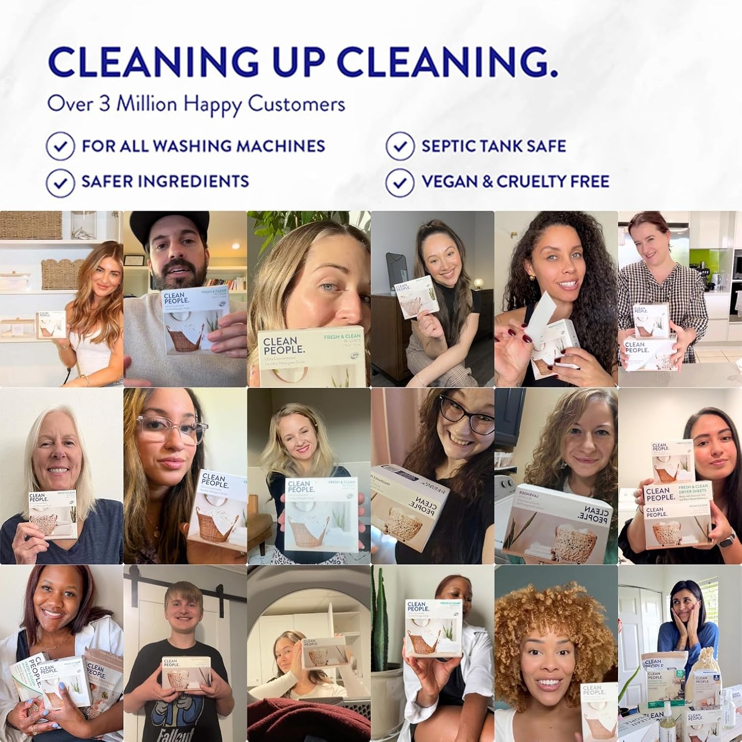 The Clean People Laundry Detergent Sheets - Laundry Soap - Ultra Concentrated, Recyclable Packaging, Stain Fighting - Fresh Scent, 32 Pack