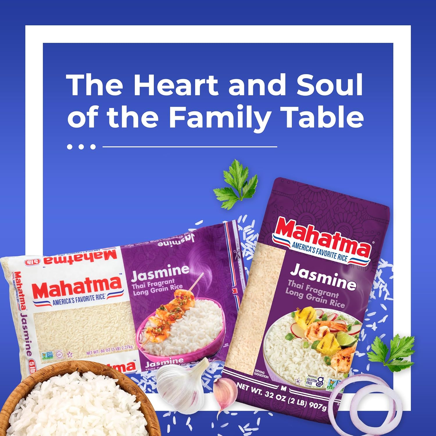 Mahatma Jasmine Rice, 80-Ounce Bag of Rice, Thai, Indian, or Cambodian Fragrant Flavored Rice, Stovetop or Microwave