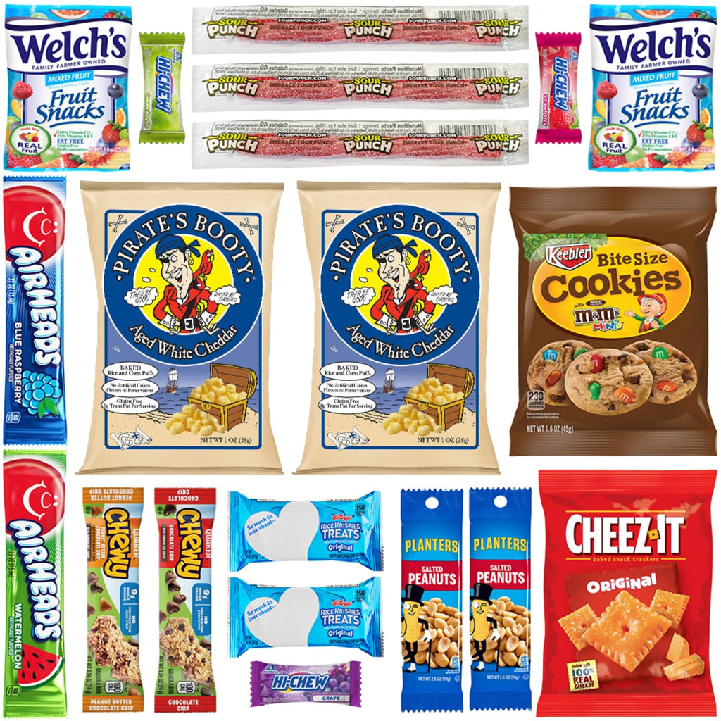 Hangry Kit Birthday Snack Box - (20 CT) Happy Birthday Basket Care Package - Contains Birthday Snacks, Cookies, Chips, Candy. Party Variety Box. (Funny 1)