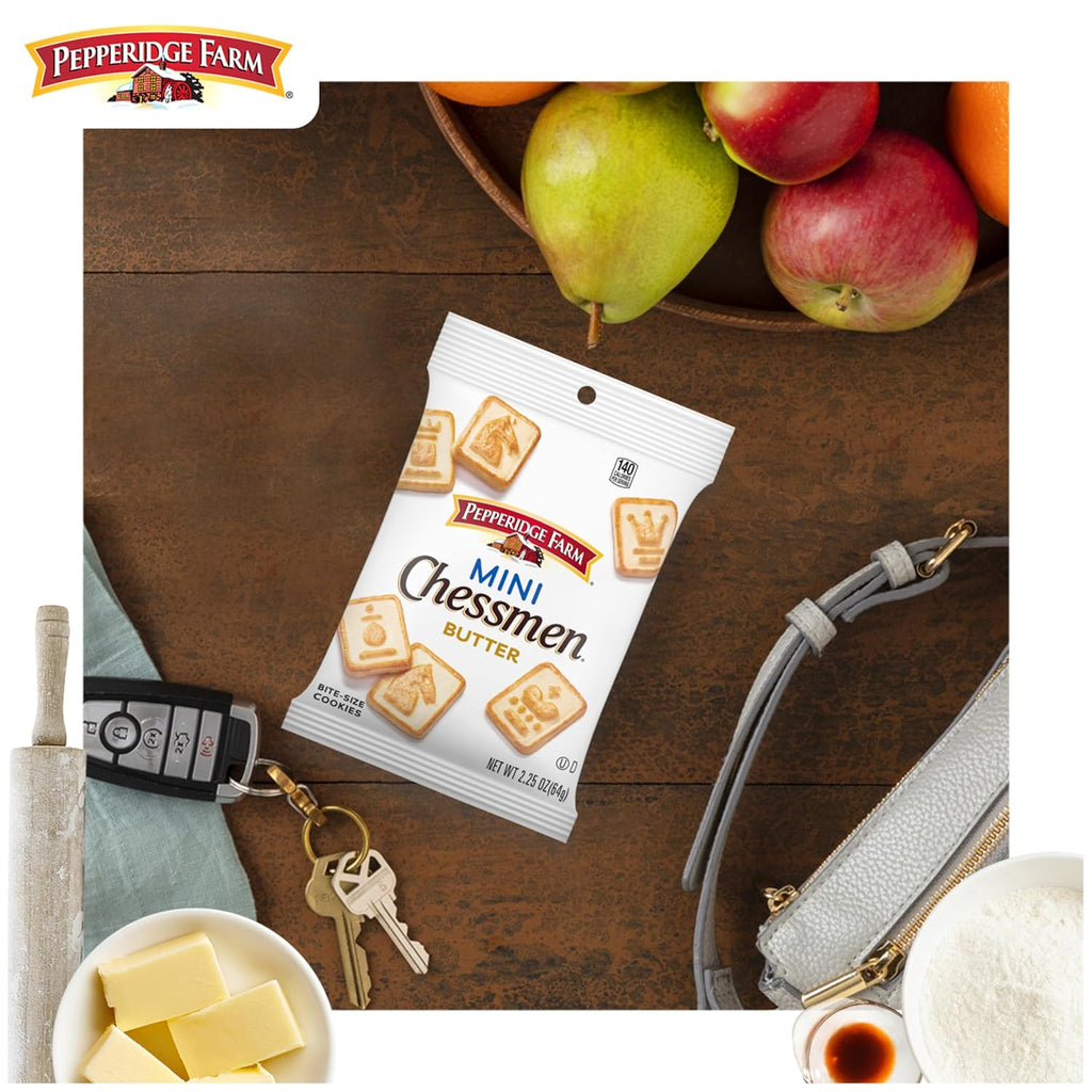 Pepperidge Farm Chessmen Minis Butter Cookies, 8 Snack Packs, 2.25-oz. Each (Pack of 8)