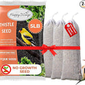 Happy Wings Nyjer/Thistle Seeds with Empty Sock for Wild Bird Food - 5 Pounds I No Grow Seed