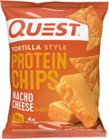 Quest Nutrition Nacho Cheese Tortilla Style Protein Chips, 18g Protein, 4g Net Carb, Low Carb, Gluten Free, 1.1 oz (Pack of 12)