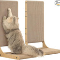 Zakkart 2-Pack Cat Scratching Board, 25.6'' Tall Cardboard L Shape Vertical Cat Scratchers for Indoor Cats, Cat Scratching Post for Wall and Couch, Large