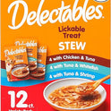 Delectables Lickable Treat Stew Wet Cat Treat Variety Pack, Food Topper, Hydrating, Grain-Free, No Fillers, No By-Products, No Added Preservatives, 1.4oz Pouch, 12ct