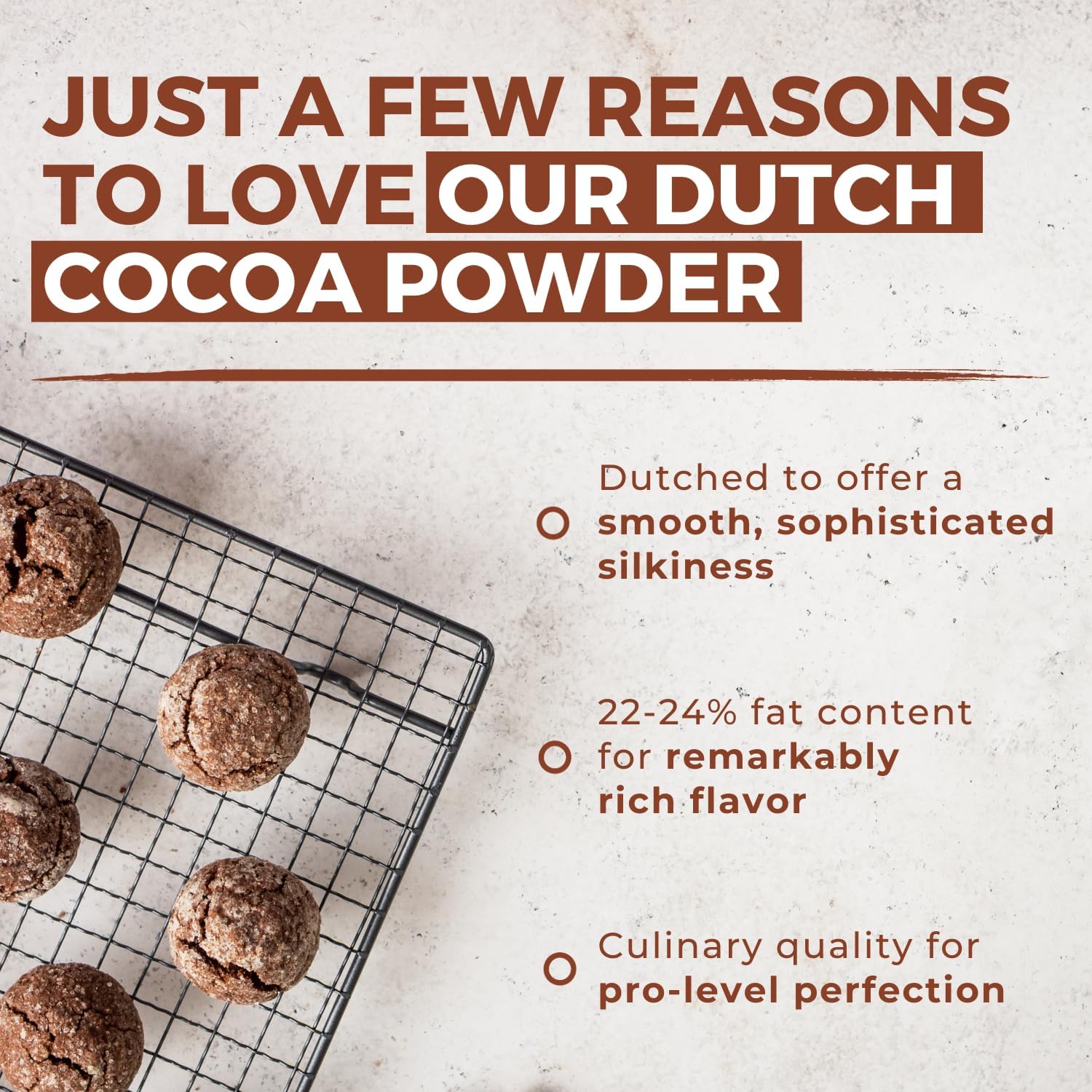 Cocoa Powder (8 oz) Dutch Processed Cocoa Powder, Unsweetened, Extra Rich Cocoa Flavor, 22-24% Fat, Premium Culinary Grade, Non-GMO Sourced, Fair Trade Certified, Perfect Cocoa for Baking and Cooking