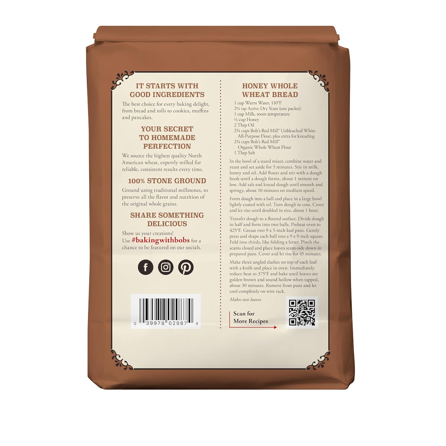 Bob's Red Mill Organic Whole Wheat Flour, 5lb (Pack of 1) - Non GMO, Whole Grain, Vegan, Kosher