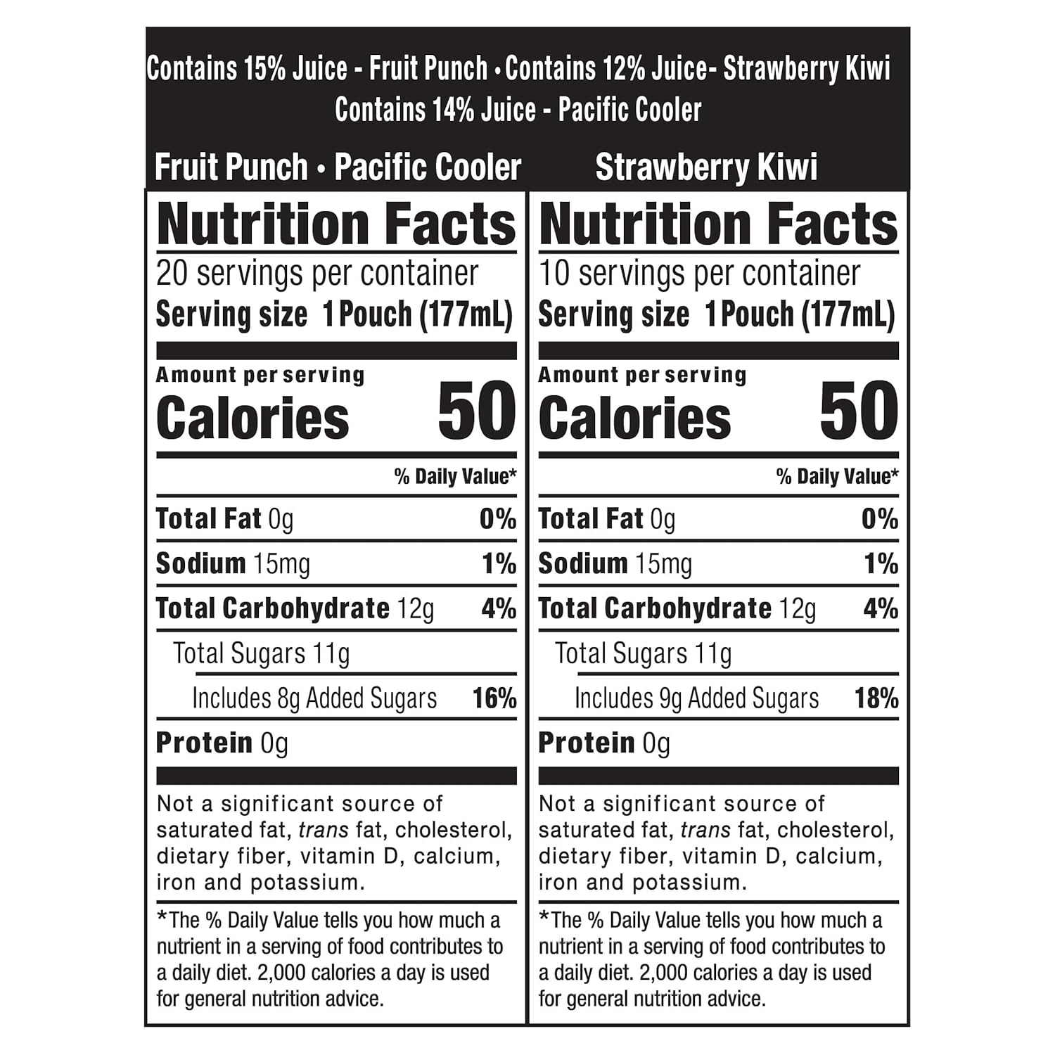 Capri Sun Fruit Punch, Strawberry Kiwi and Pacific Cooler Flavored Juice Drink Blend Variety Pack, 30 ct Box, 6 fl oz Pouches