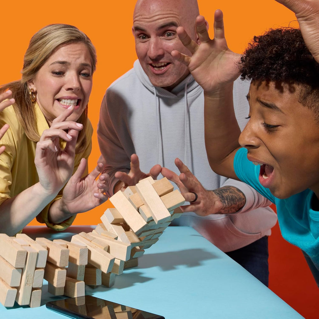 Hasbro Gaming Jenga Game | The Original Wood Block Game with Genuine Hardwood Blocks | Stacking Tower | Ages 6+ | 1 or More Players | Party Games for Kids | Family Games