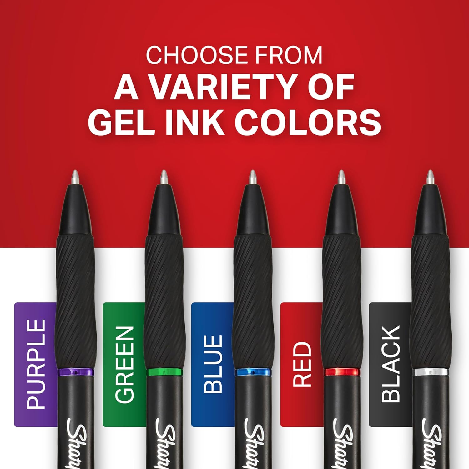 Sharpie S-Gel Gel Pens, Black Barrel, Medium Point (0.7mm), Black Gel Ink Pens, 12 Count - Home, Office, School, Journaling, Writing, Note-Taking, Teacher Supplies