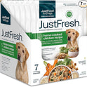 JustFoodForDogs JustFresh Wet Dog Food, Fresh Pet Meals and Toppers with No Preservatives, Resealable Package, Human Grade, Home-Cooked Chicken, 12 oz - 7 Pack