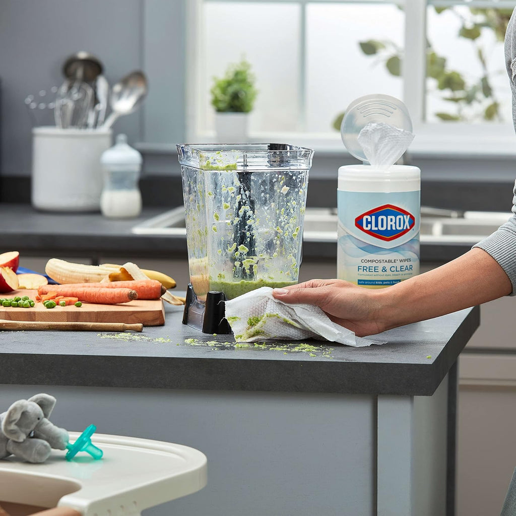 Clorox Free & Clear Cleaning Wipes, Light Lemon Scent, 75 Count, Pack of 3 (Pack May Vary)