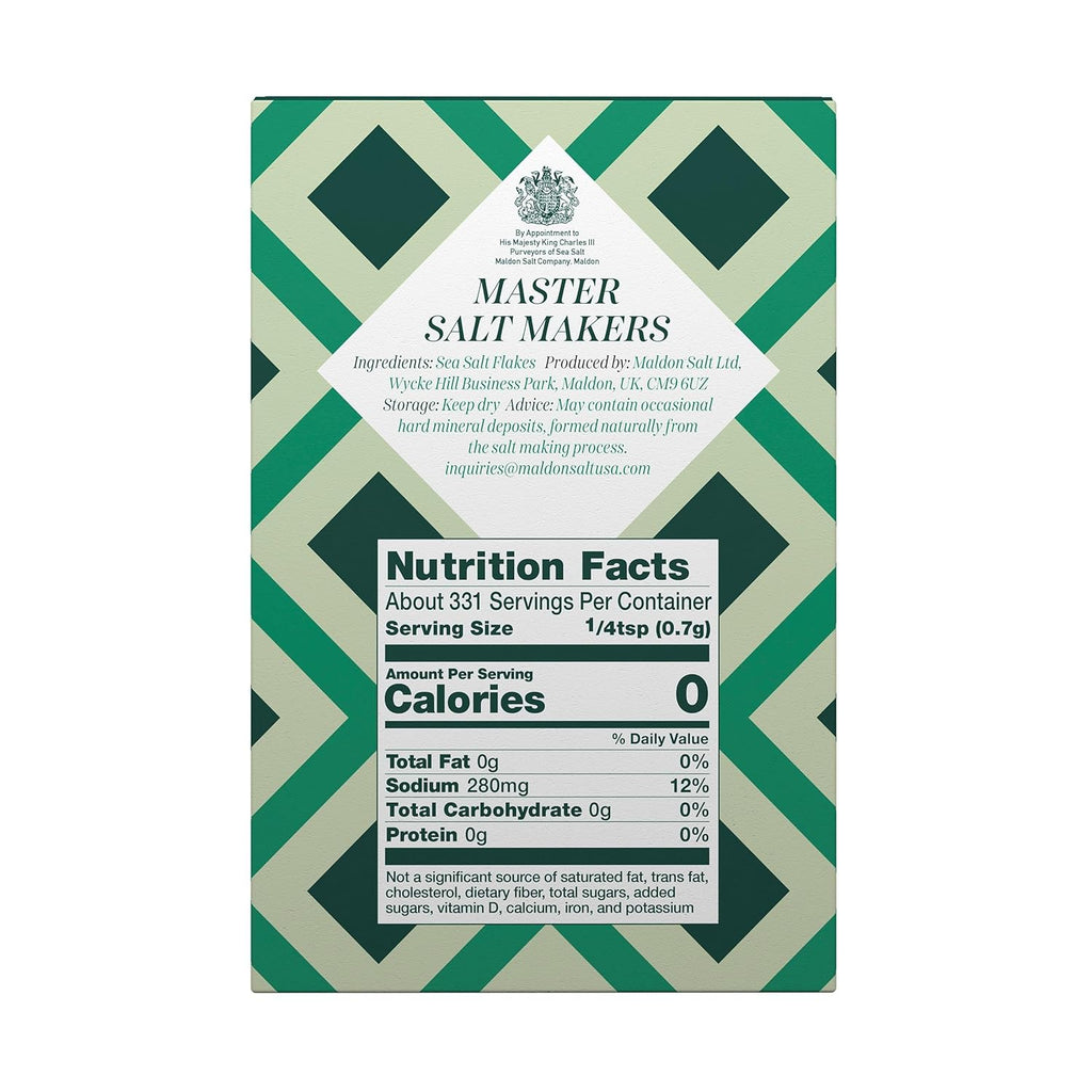 Maldon Salt, Sea Salt Flakes, 8.5 oz (240 g), Kosher, Natural, Unique Gourmet Pyramid Shaped Salt Flakes, Perfect for a Wide Range of Dishes, Hand-Harvested for Four Generations (Packaging May vary)