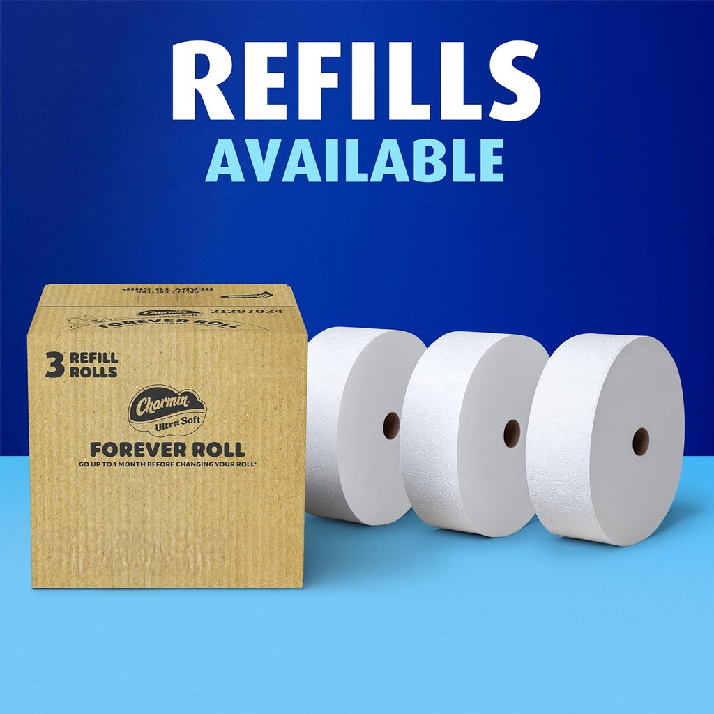 Charmin Toilet Paper Ultra Soft, Forever Roll Starter Kit, 1 Holder, 2 Rolls, 2-ply Bath Tissue