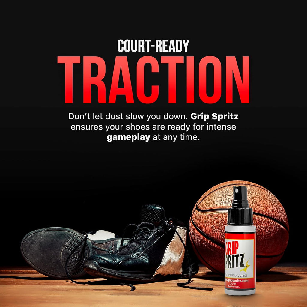 Grip Spritz - Basketball Shoe Grip Spray - Improve Sole Traction & Court Grip - Rejuvenate & Elongate Sneaker Life - Anti Slip Grip & Performance Enhancer - Basketball Accessory