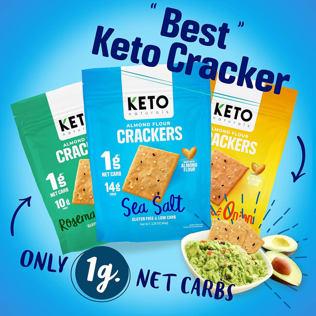 keto snacks Keto Crackers chips (variety) low carb Crackers Almond flour. Low carb snack keyto cracker zero carbs snacks no sugar, 0 no carbs sugar free snack high fiber.