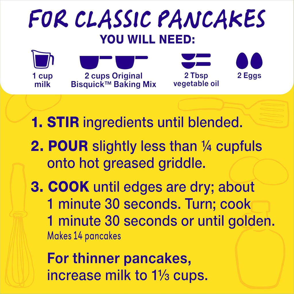 Betty Crocker Bisquick Pancake and Baking Mix, Original, Makes About 60 Pancakes, 40 oz