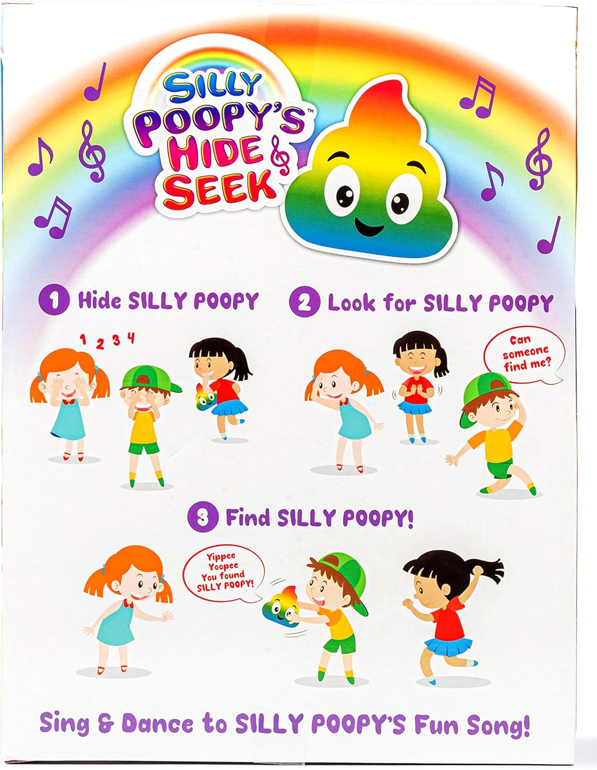 Silly Poopy's Hide & Seek by Relatable, The Talking, Singing, Rainbow Hide & Seek Toy, Fun Learning Toys for Toddlers, Interactive Toddler Toys, Perfect Stocking Stuffers or Funny Gift for Toddlers