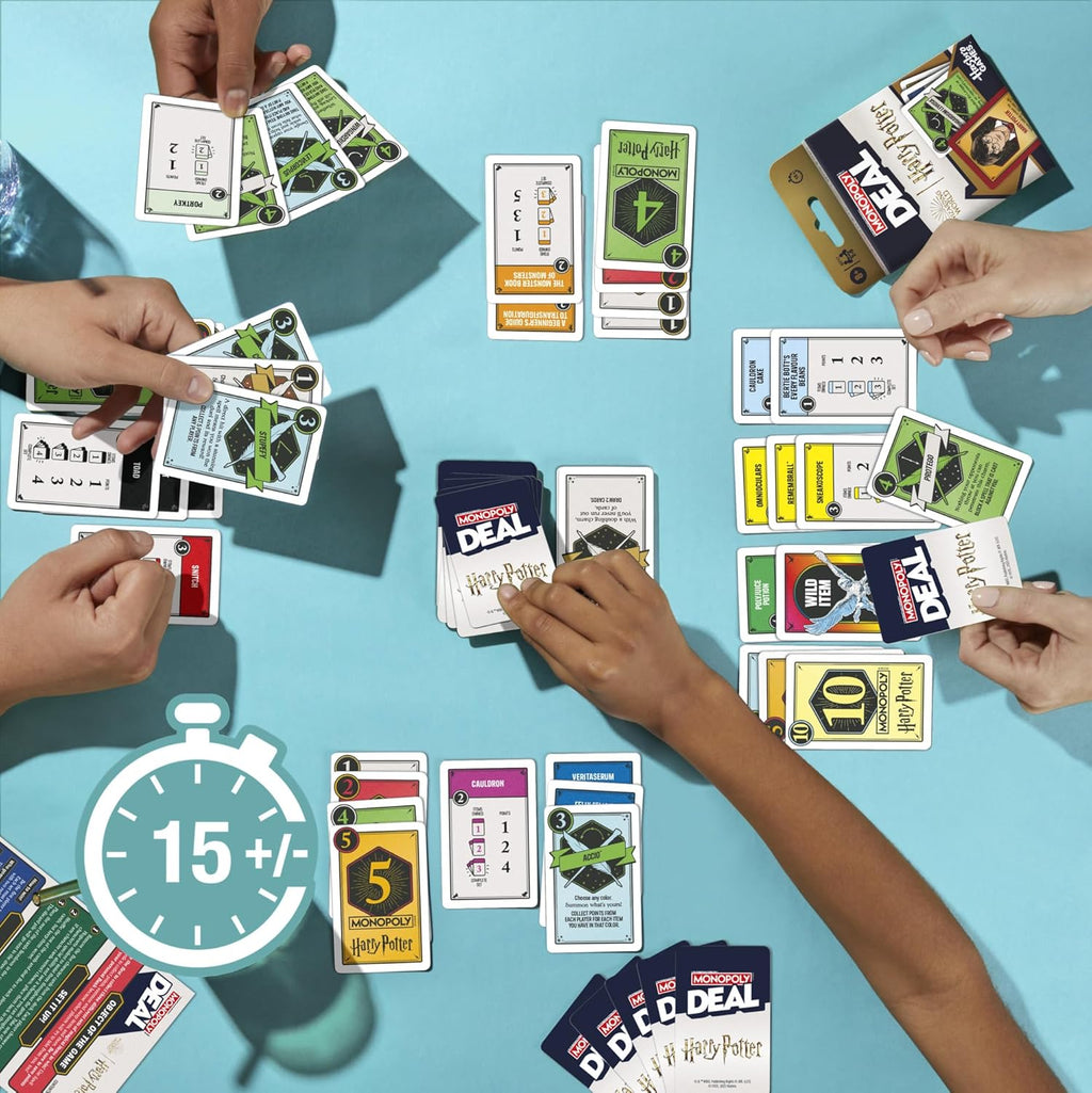 Monopoly Deal: Harry Potter Card Game | Family Games for Kids and Adults | Ages 8 and Up | 2 to 5 Players | 15 mins. | Travel Size | Christmas Stocking Stuffers