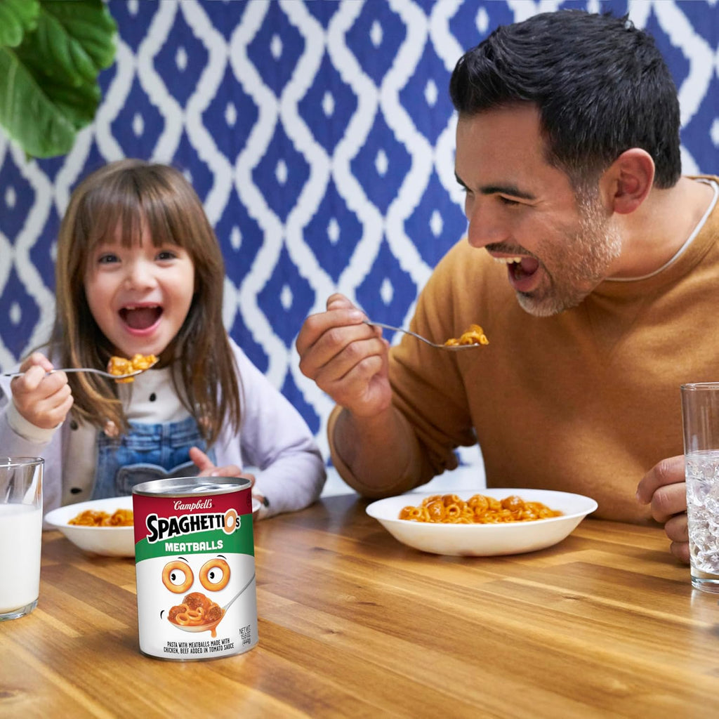 SpaghettiOs Canned Pasta with Meatballs, 15.6 oz Can (12 Pack)