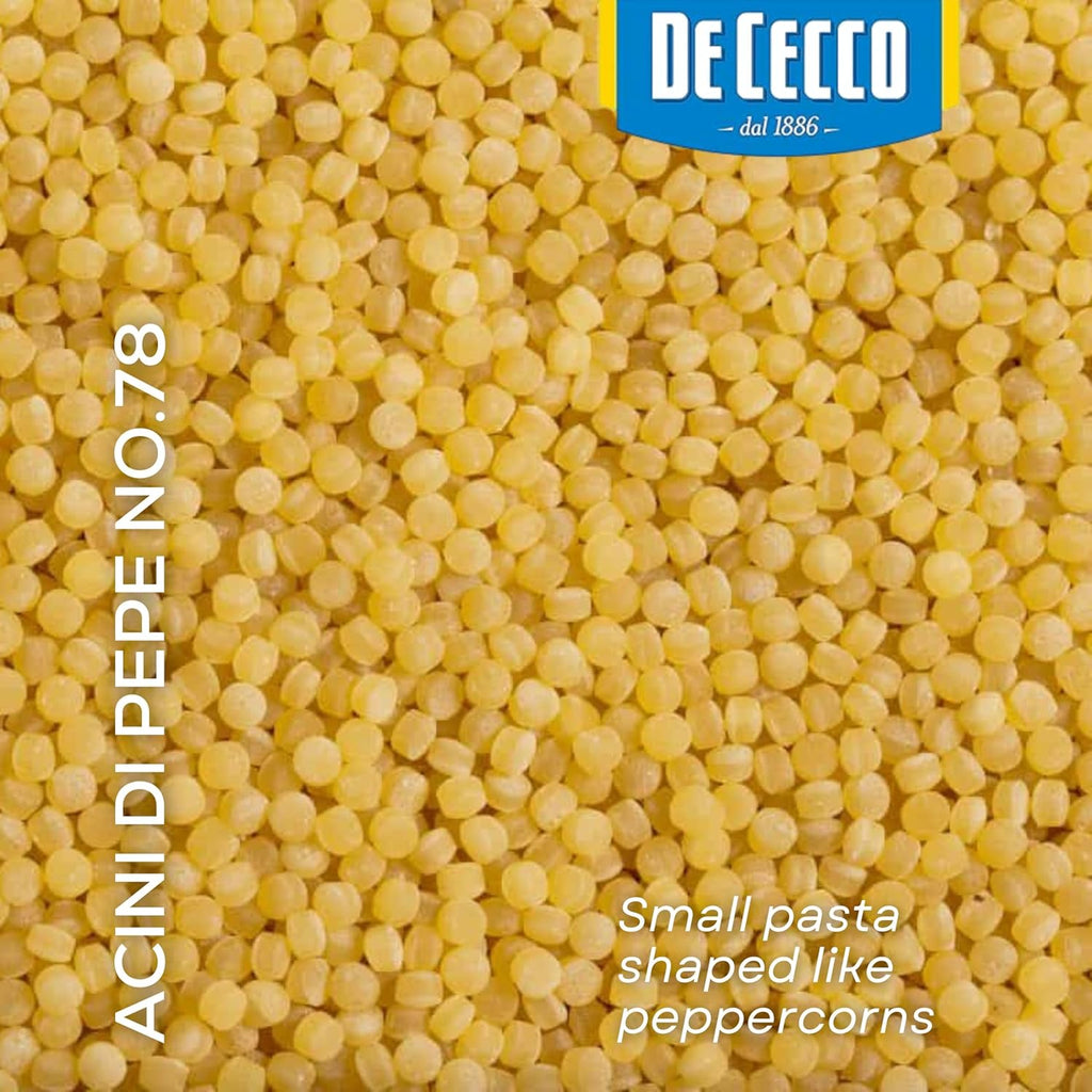 De Cecco Acini Di Pepe No. 78 Pasta, 16 Oz, Authentic, Slow Dried, Made with Semolina and Durum Wheat, Versatile Pasta for Sauces & Recipes, Made in Italy