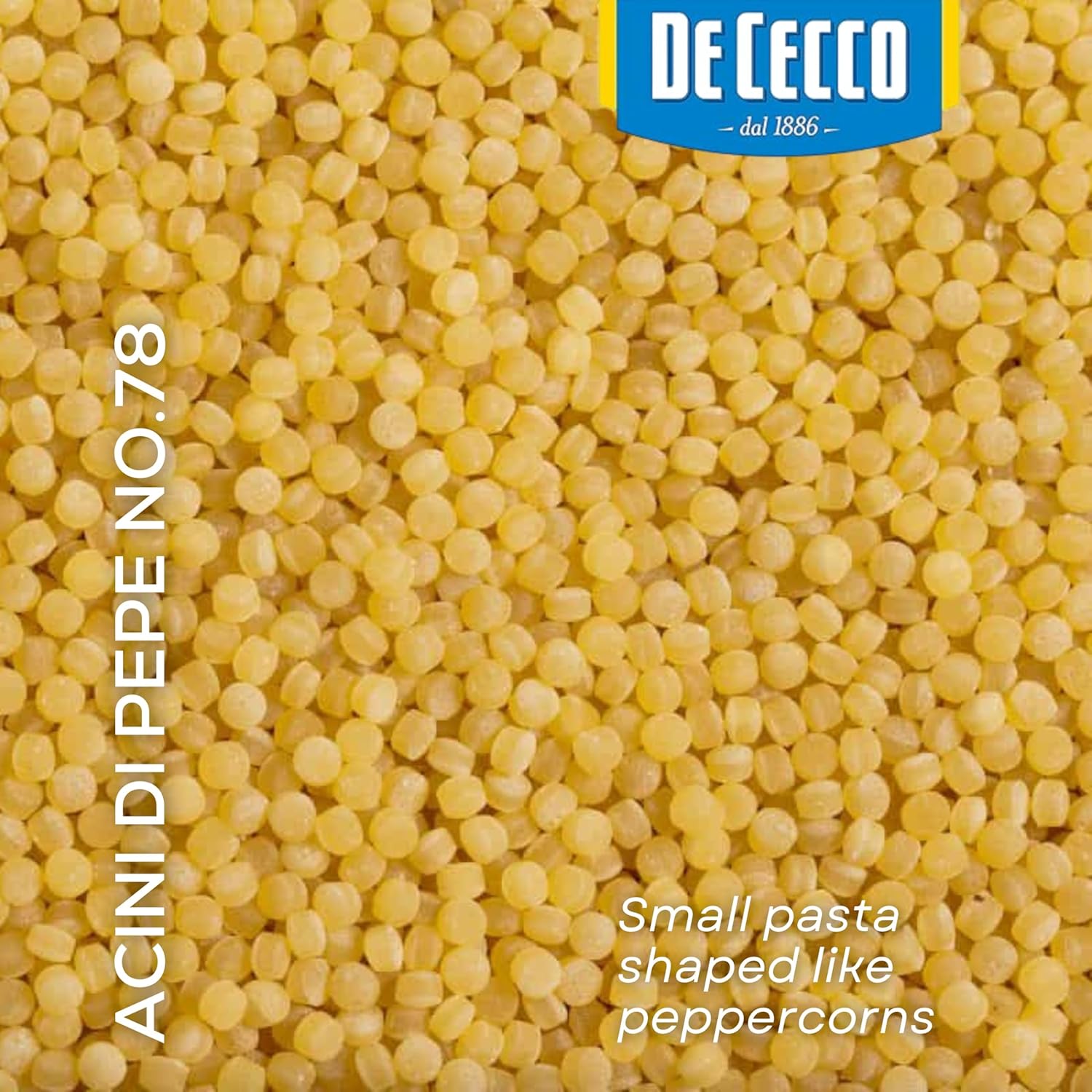 De Cecco Acini Di Pepe No. 78 Pasta, 16 Oz, Authentic, Slow Dried, Made with Semolina and Durum Wheat, Versatile Pasta for Sauces & Recipes, Made in Italy