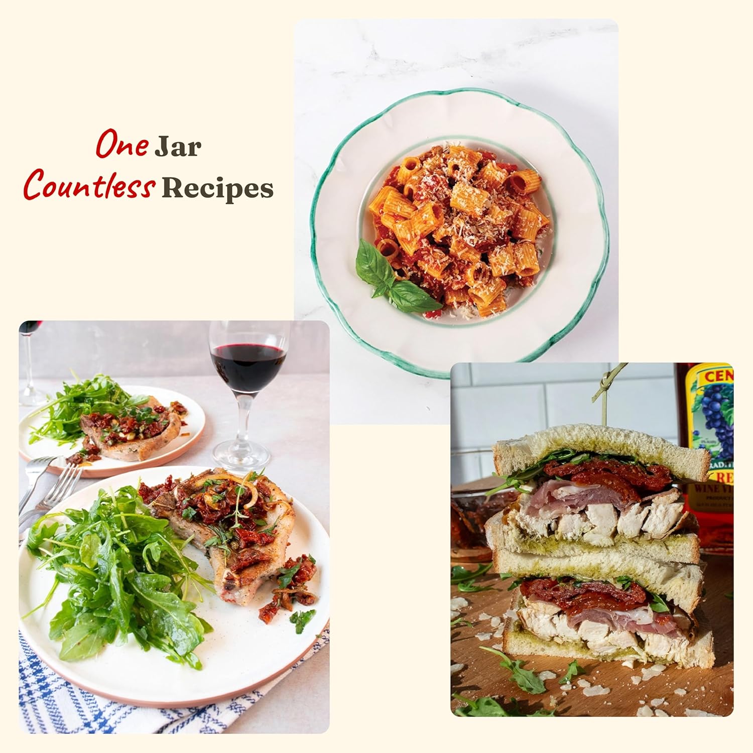 Cento Chefs Sun Dried Tomatoes in Oil & Spices for Pasta, Salad & Antipasto - Grown and Processed in Italy - Gluten-Free, Non-GMO, Low Sodium Italian Tomatoes - 10 Ounce Jar
