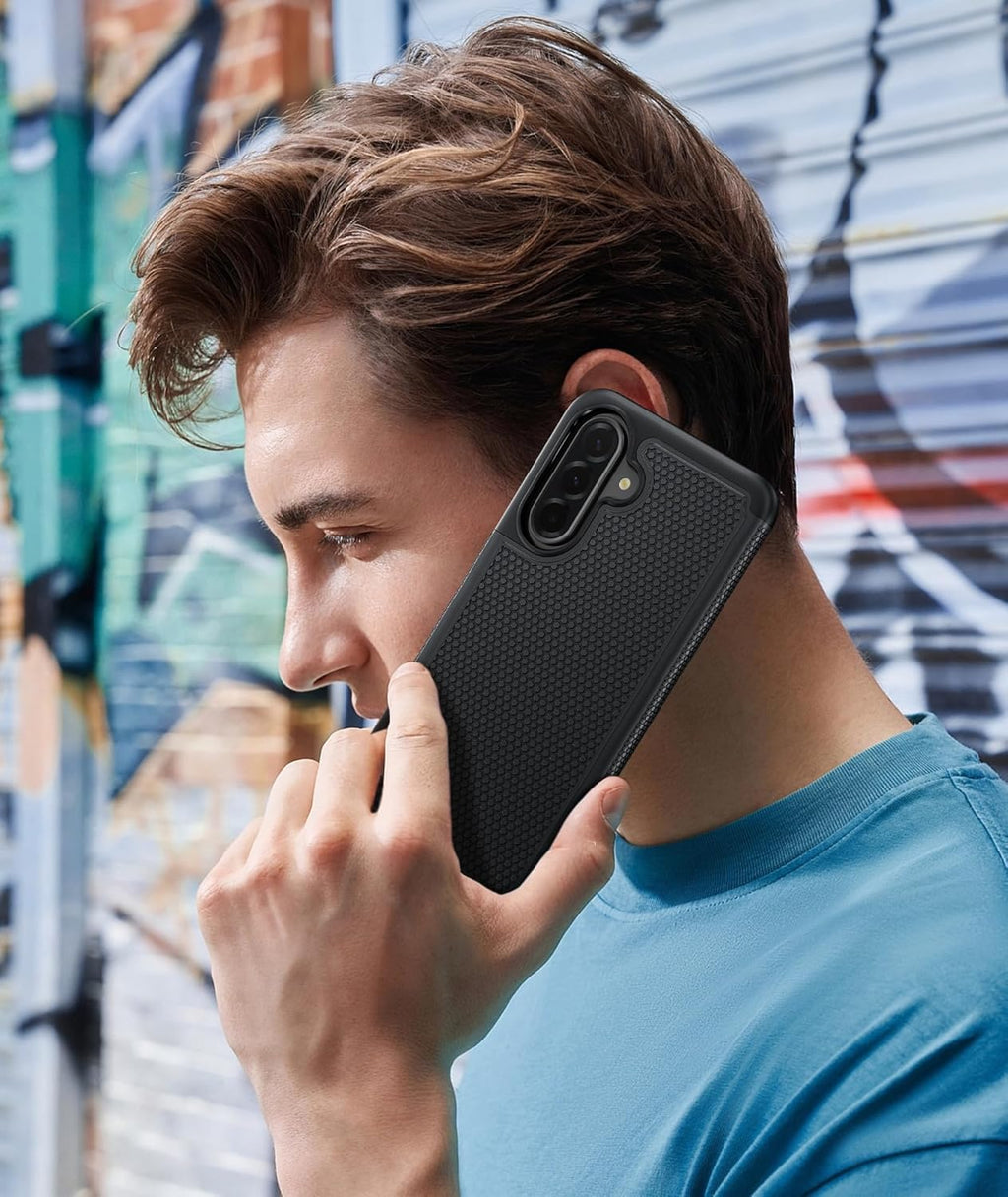 FNTCASE for Galaxy A16/A17 5G Phone Case - Samsung Military Grade Drop Protection, 14ft Drop Tested, Screen Protector Included, Anti-Slip Matte Textured, TPU+PC Dual Layer Shockproof Cover (Black)