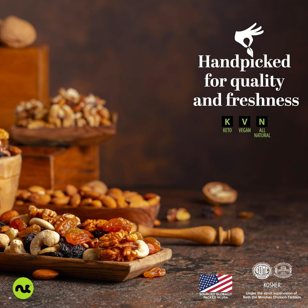 NUT CRAVINGS - Raw Brazil Nuts, Unsalted, No Shell, Whole, (16oz - 1 LB) Packed Fresh in Resealable Bag - Kosher Healthy Snack, Food Assortments