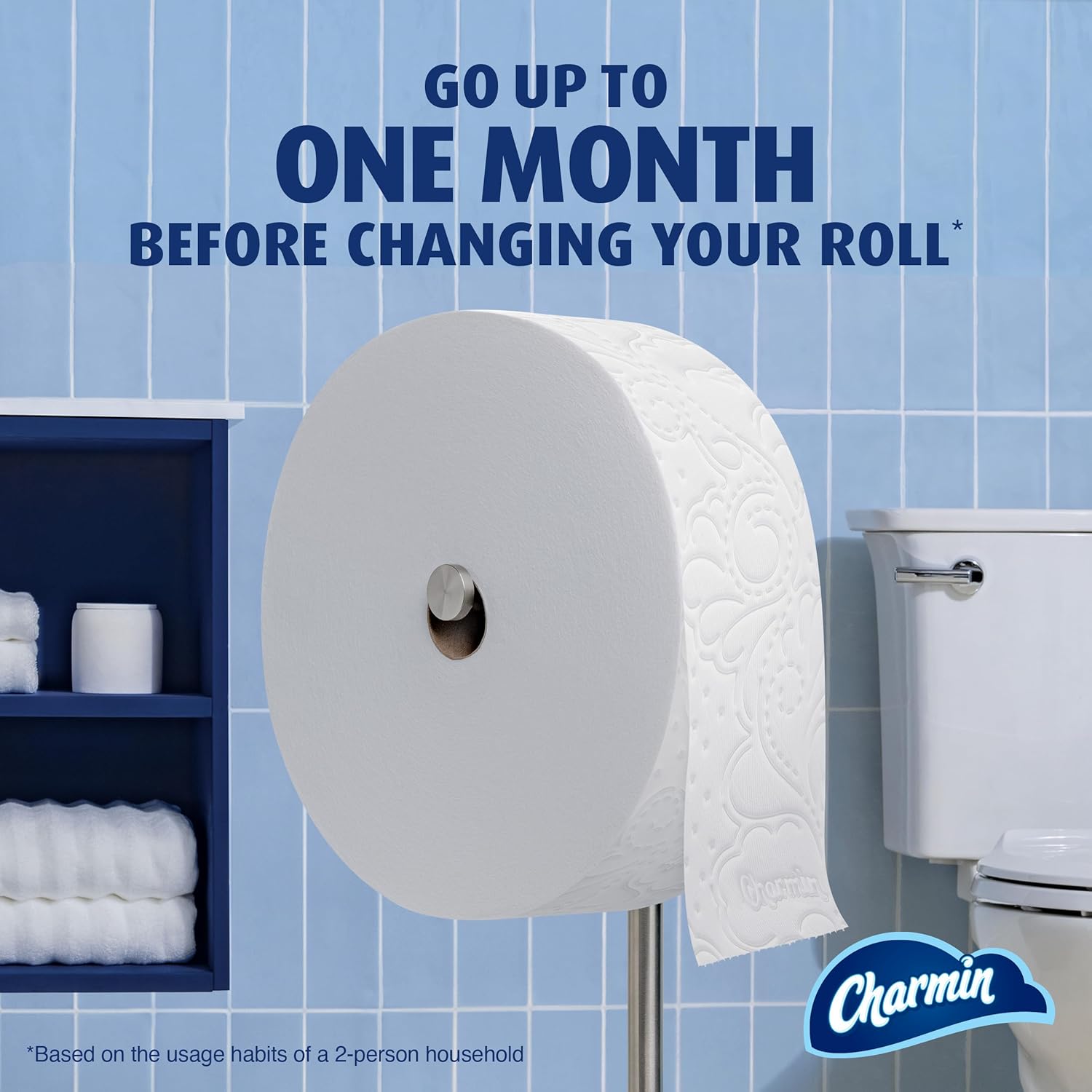 Charmin Toilet Paper Ultra Soft, Forever Roll Starter Kit, 1 Holder, 2 Rolls, 2-ply Bath Tissue