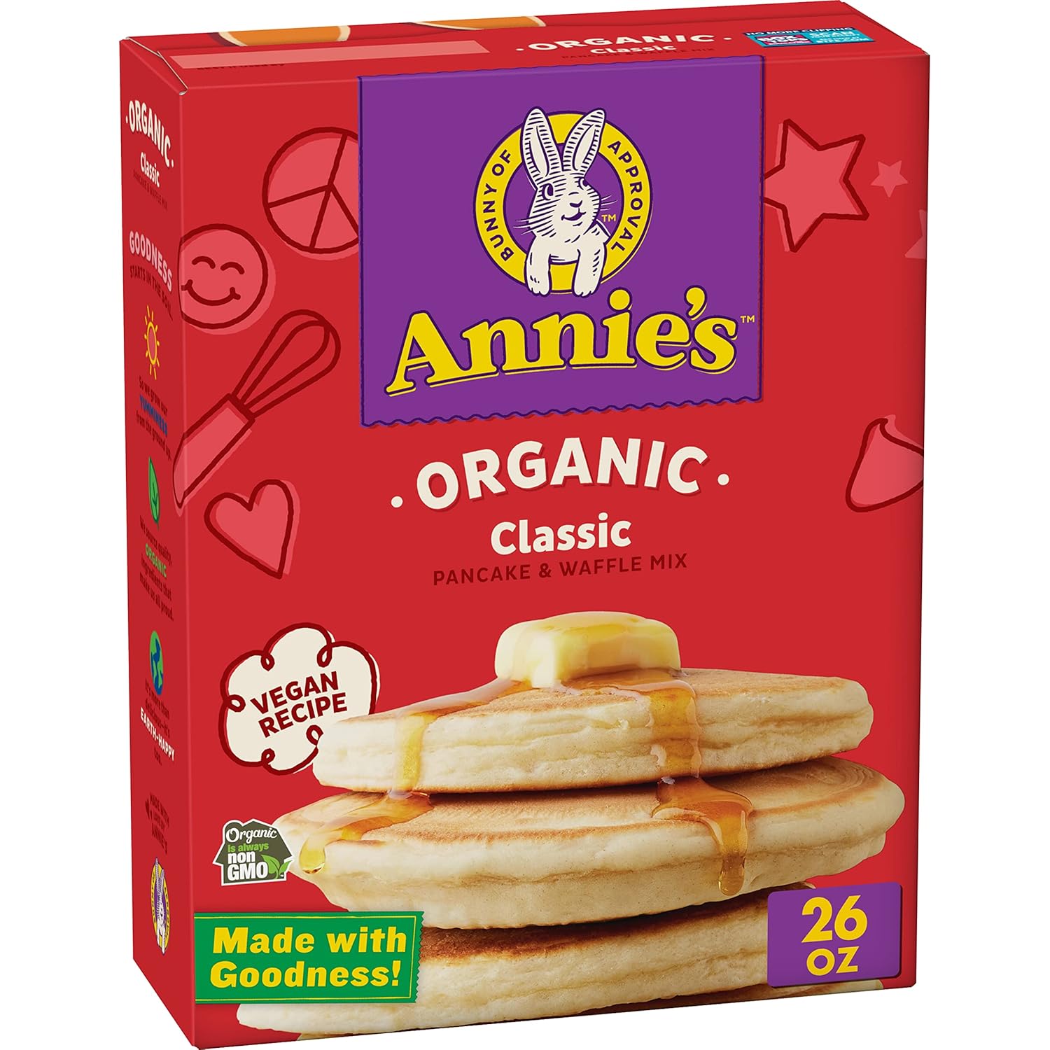 Annie's Organic Classic Pancake and Waffle Mix, Kids Breakfast, Vegan, 26 oz