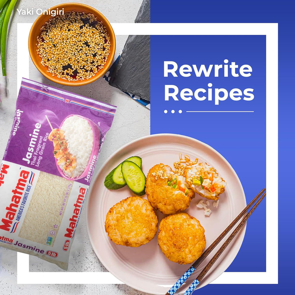 Mahatma Jasmine Rice, 80-Ounce Bag of Rice, Thai, Indian, or Cambodian Fragrant Flavored Rice, Stovetop or Microwave