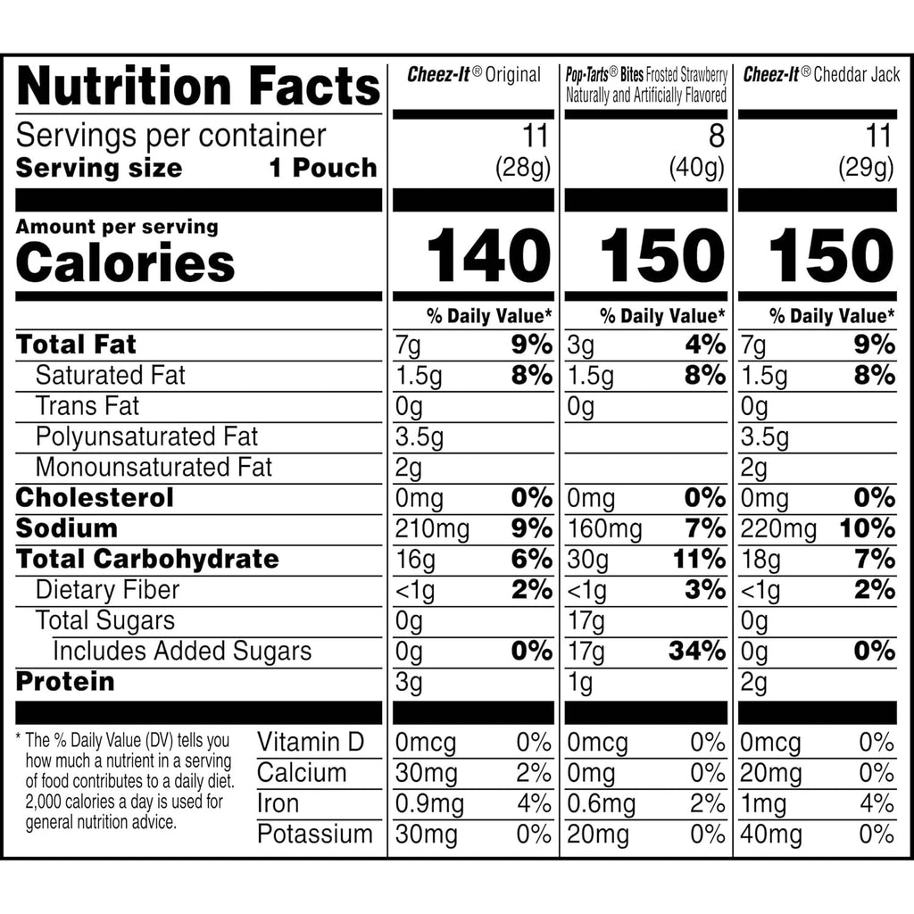 Cheez-It & Pop-Tarts Snacks, Grab 'N Go, Any Time Snacks Variety Pack, 33.42oz Box (30 Count)