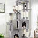 Globlazer Cat Tower for Indoor Cats, Heavy Duty Cat Trees for Large Cats Adult Big Cats Maine Coon Cat Tree Tower with Scratching Post, Extra Large Top Perch, Cat Condos, F61, Light Grey, 61inch