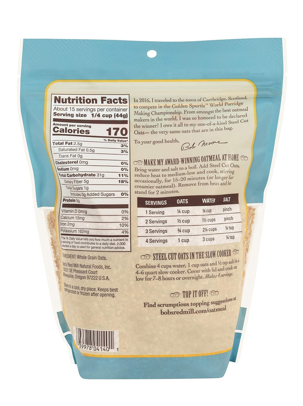 Bob's Red Mill Steel Cut Oats, 24oz (Pack of 4) - Non GMO, Whole Grain, Vegan, Kosher