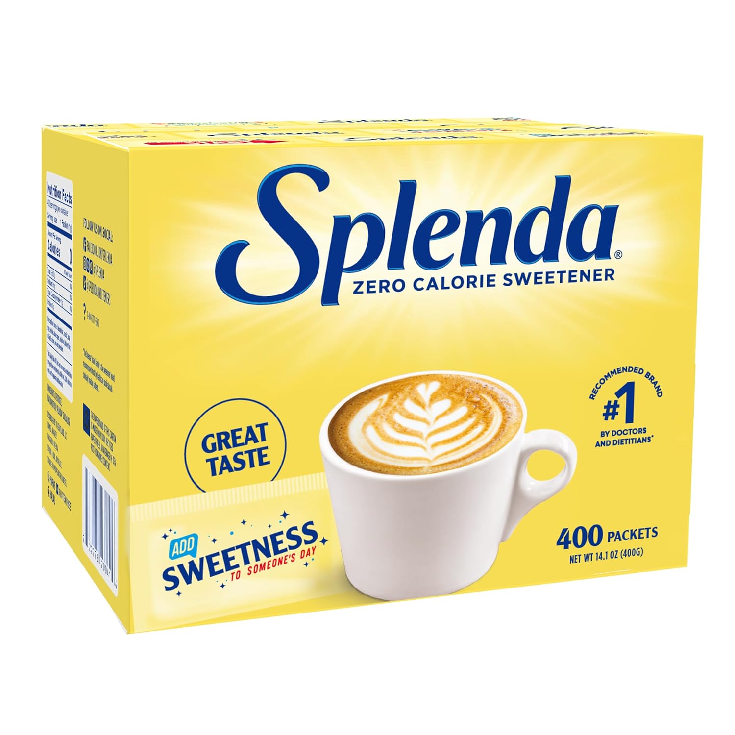 SPLENDA Zero Calorie Sweetener, 400 Count Packets