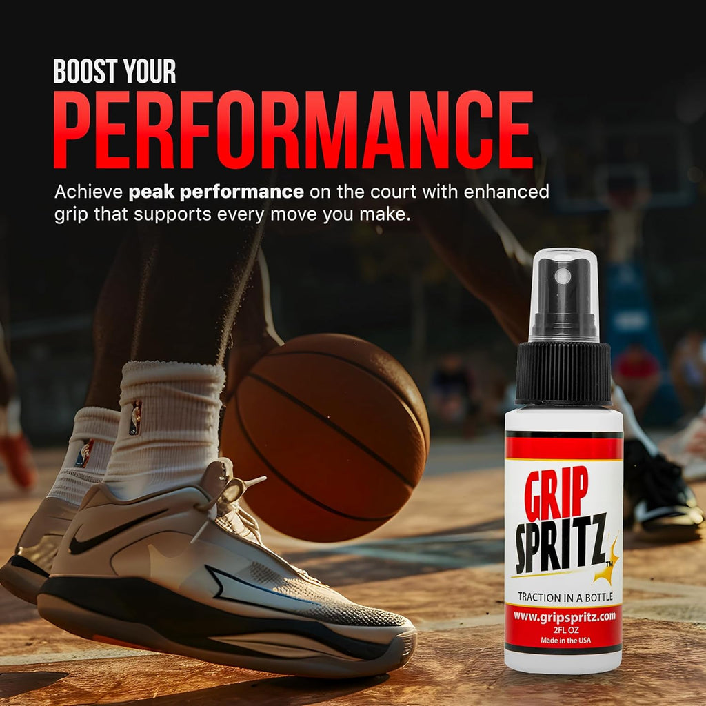 Grip Spritz - Basketball Shoe Grip Spray - Improve Sole Traction & Court Grip - Rejuvenate & Elongate Sneaker Life - Anti Slip Grip & Performance Enhancer - Basketball Accessory
