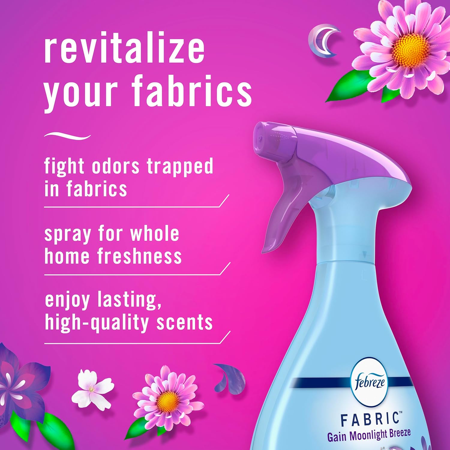 Odor-Fighting Fabric Refresher with Gain,Moonlight Breeze, 23.6 fl oz