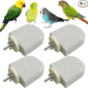 PINVNBY 4 PCS Bird Perch Stands Parrot Calcium Perch Beak Grinding Stone Foot Claws Trimmer Parakeet Platform Parrot Chewing Toys for Small Medium Cockatiel Conure Lovebird Finch