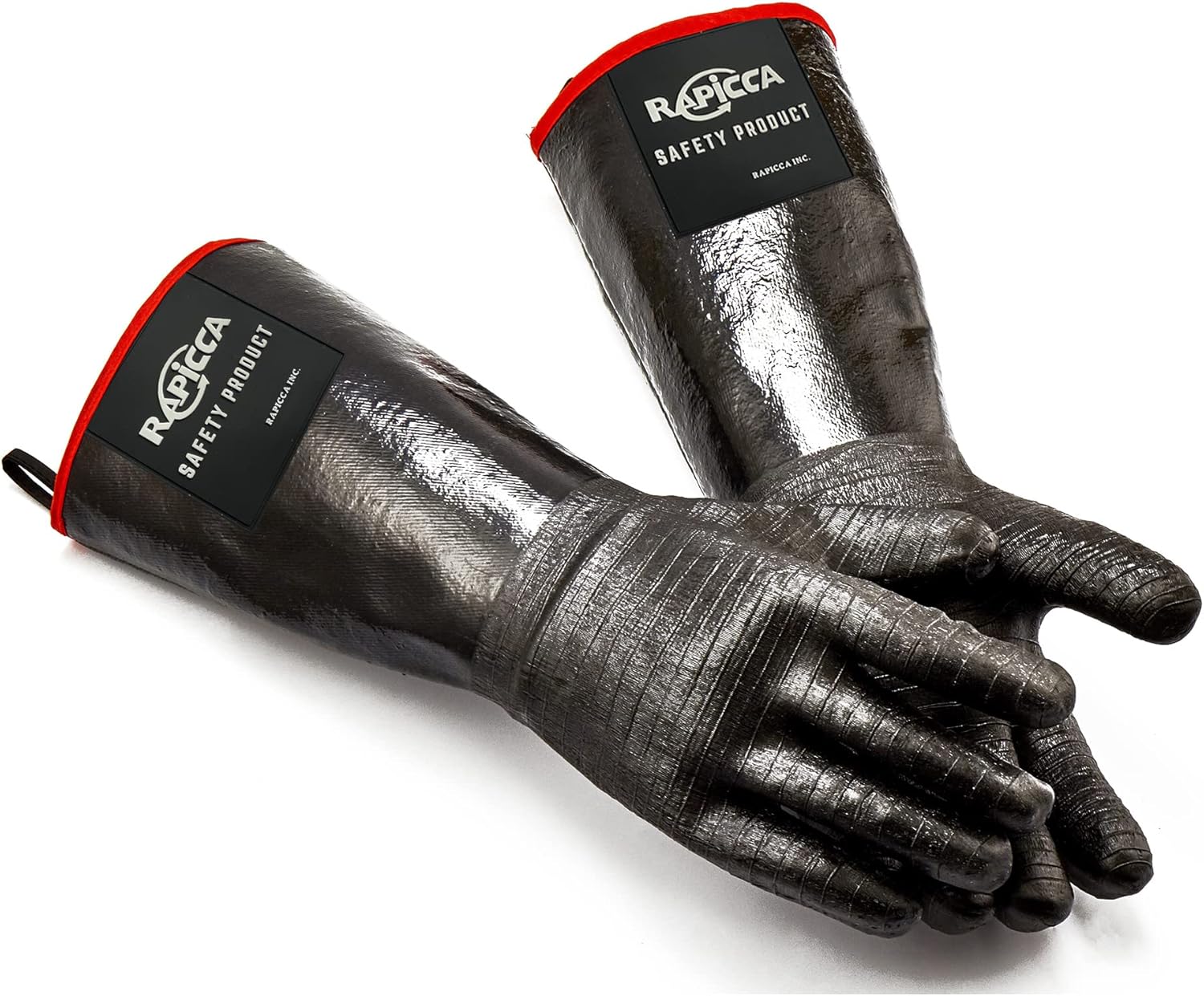 RAPICCA 932°F Heat Resistant BBQ Grill Gloves: Oil Resistant Waterproof for Smoking Grilling Cooking Barbecue Deep Frying Turkey Rotisserie Handling Hot Greasy Meat | Great Stocking Stuffers for Men