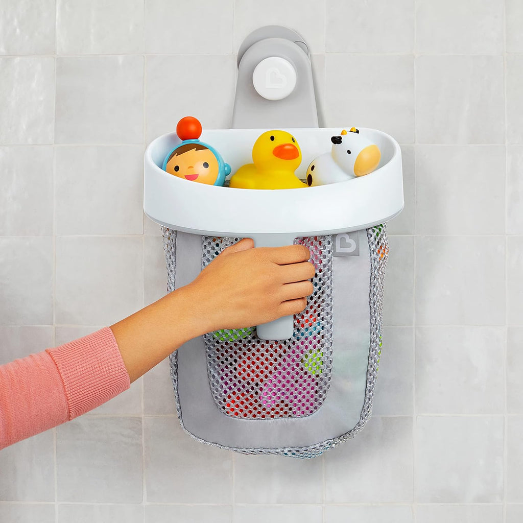 Munchkin Super Scoop™ Hanging Bath Toy Storage with Quick Drying Mesh, Grey