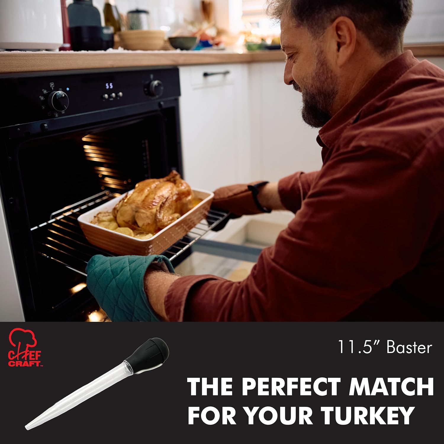 Chef Craft Classic Baster with Clear Tube, 11.5 inches in Length, Black