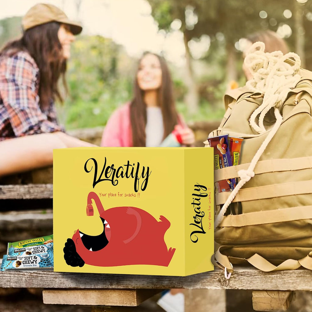 Veratify - Healthy Mixed Snack Box & Snacks Gift Variety Basket - Perfect for Men, Women, Adults, Office, School, College, Work - Variety Assortment Gift Basket - (Gift Care Package 66 Count)