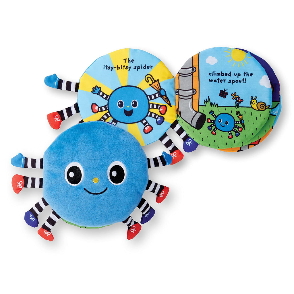 Melissa & Doug K's Kids Itsy-Bitsy Spider 8-Page Soft Activity Book for Babies and Toddlers - Cloth Baby Book And Sensory Toy With Textures To Grasp And Pages To Play Peekaboo, Ages 1 Month+