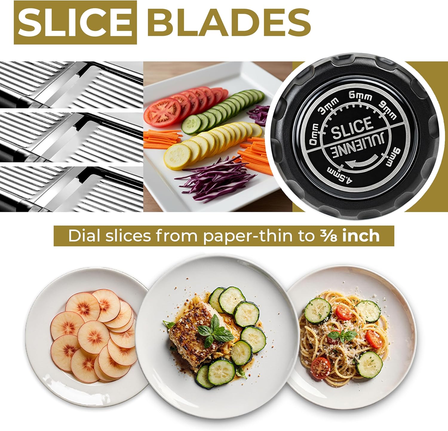 Gramercy Adjustable Mandoline Food Slicer, Mandoline Slicer for Kitchen, Mandolin, Potato, Tomato, Carrot, Vegetable, Fruit and Onion Cutter - Stainless Steel - INCLUDING 1 Pair Cut-Resistant Gloves